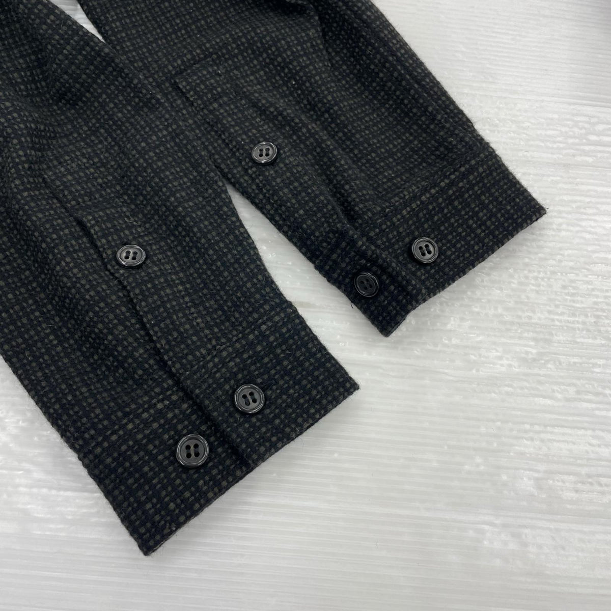 長袖シャツ UNDERCOVER 07AW ウールフーデッドシャツ ブラックチェック (3) 3 ブラック