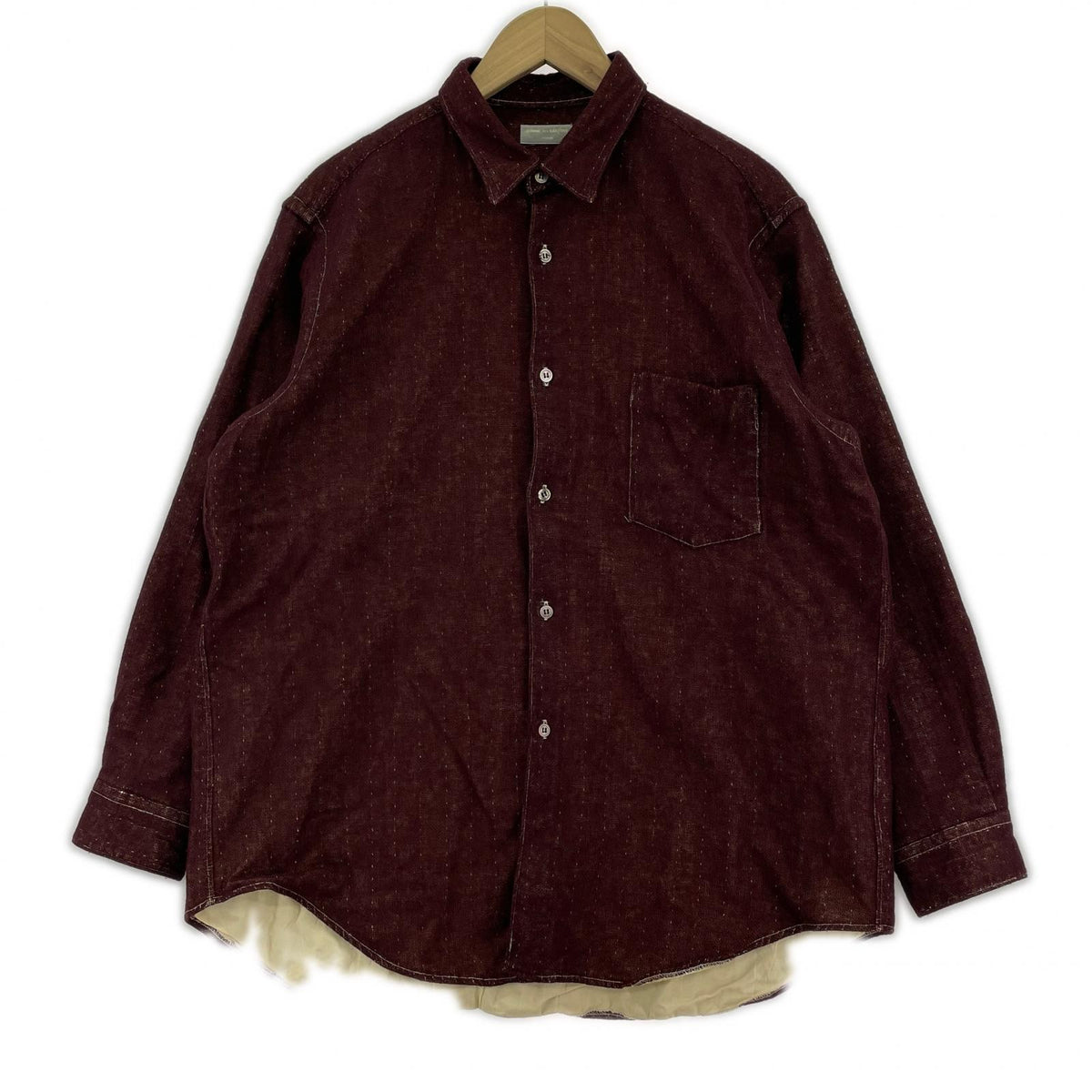 長袖シャツ COMME des GARCONS 田中オム ウールシャツ ワインレッド ワインレッド