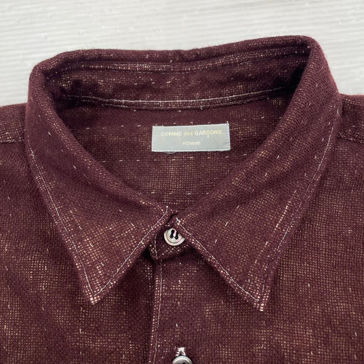 長袖シャツ COMME des GARCONS 田中オム ウールシャツ ワインレッド ワインレッド