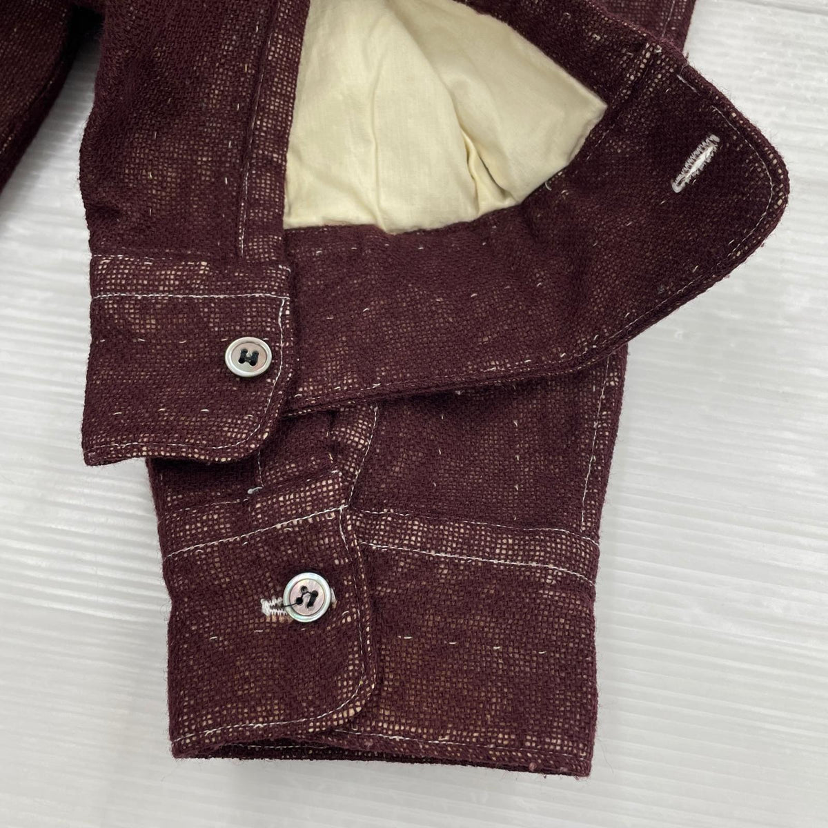 長袖シャツ COMME des GARCONS 田中オム ウールシャツ ワインレッド ワインレッド