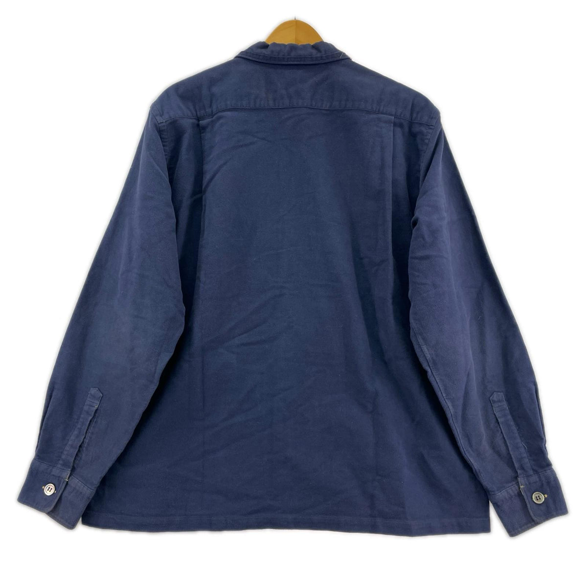 長袖シャツ COMME des GARCONS 田中オム インサイドアウト シャモアクロスオープンカラーシャツ ネイビー