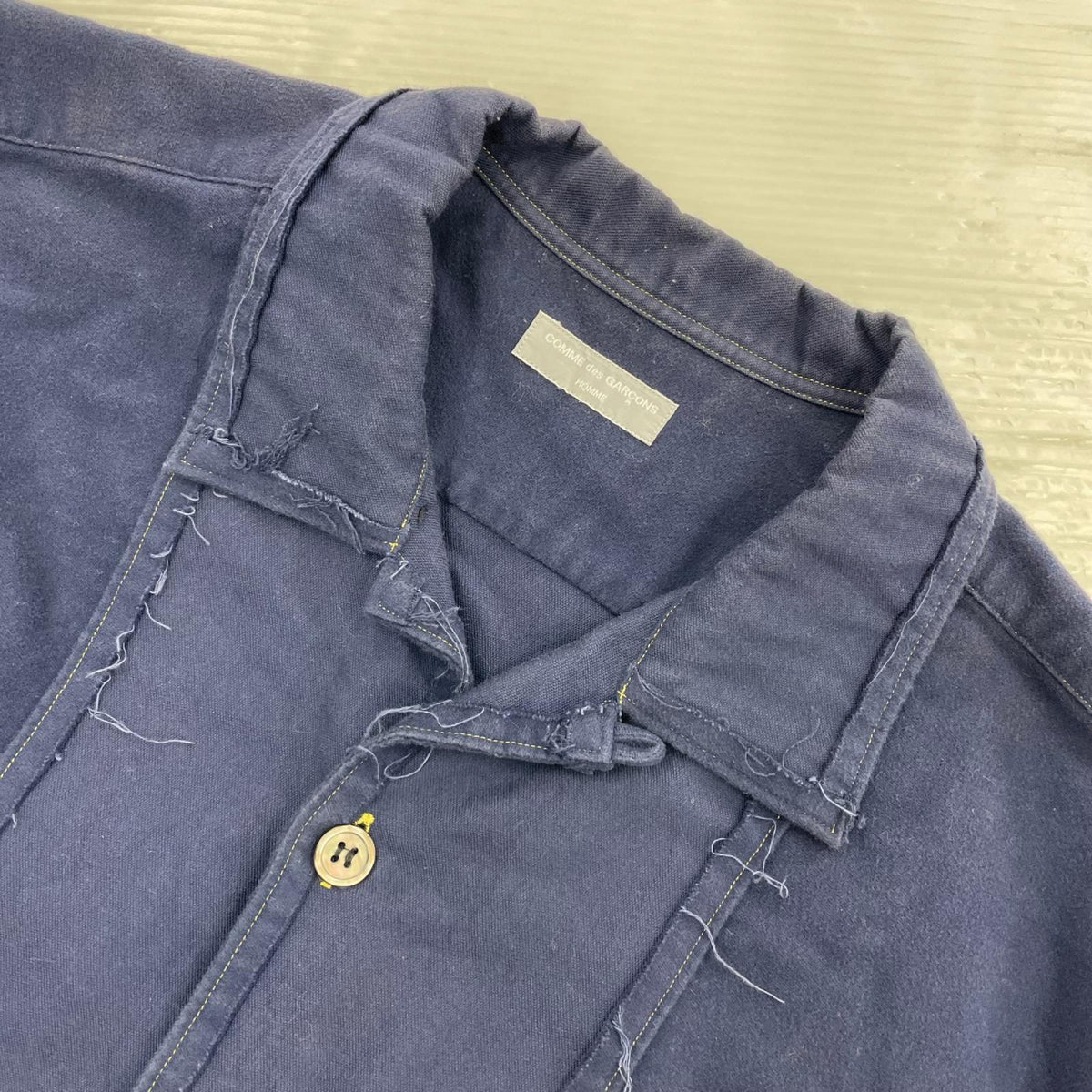 長袖シャツ COMME des GARCONS 田中オム インサイドアウト シャモアクロスオープンカラーシャツ ネイビー