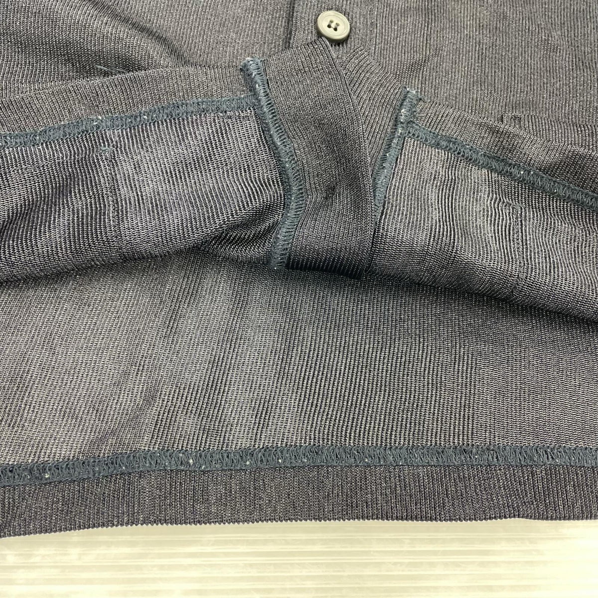 長袖シャツ Y's 茶タグ00ss ナイロンニットジレ ネイビー