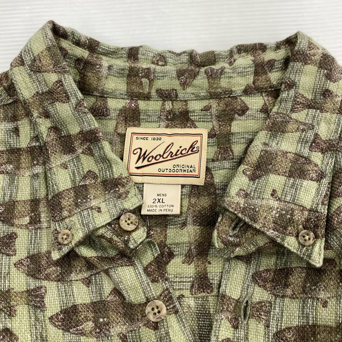半袖シャツ old 魚 シャツ (2XL) グリーン