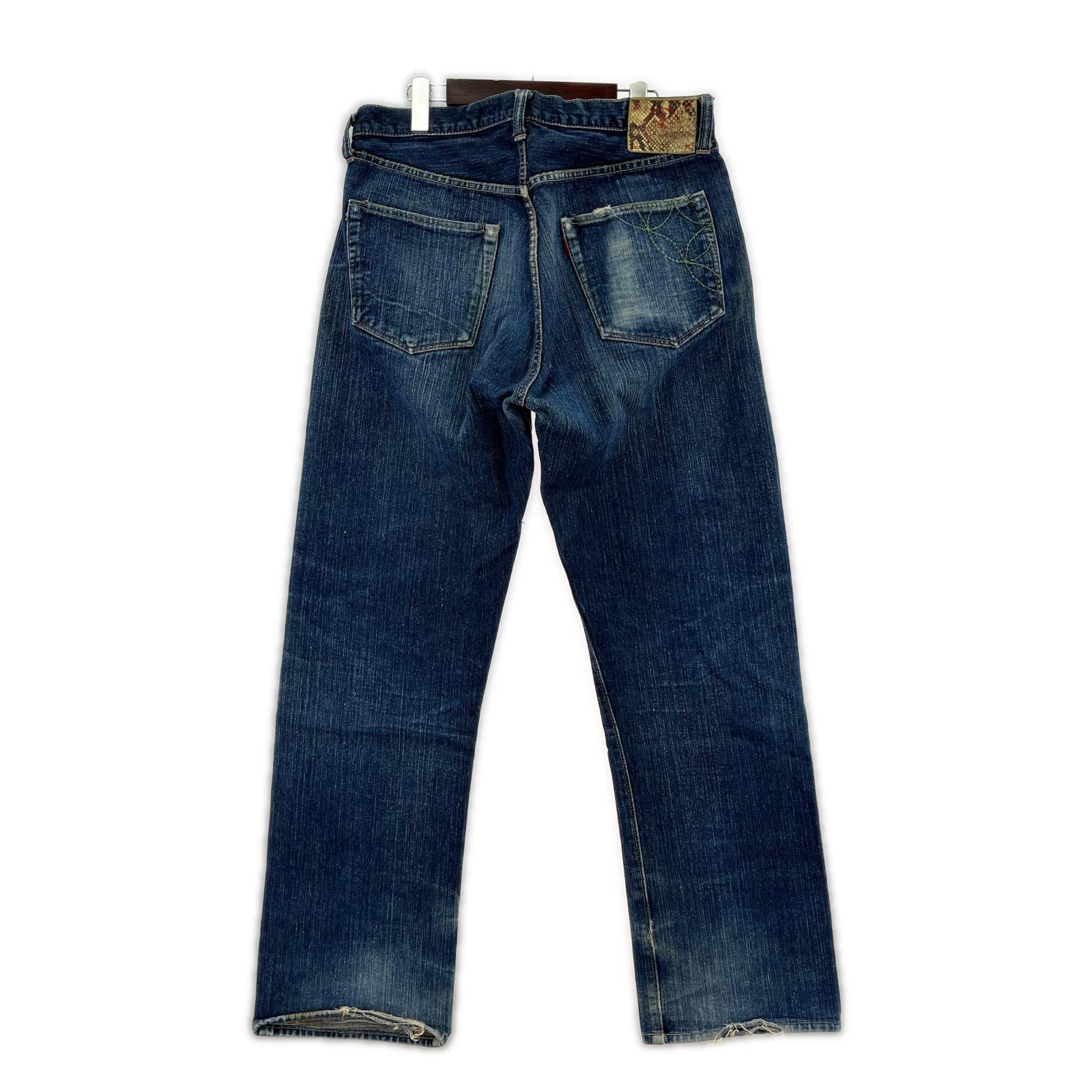 デニムパンツ 砂糖黍製 14oz. 琉球藍混左綾 W36 ブルー