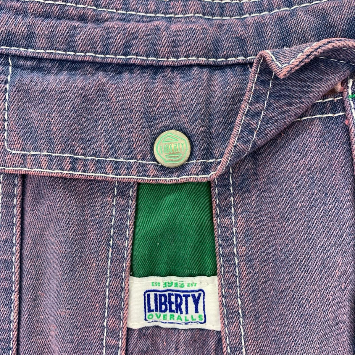 オーバーオール LIBERTY ウォッシュ デニム 紫