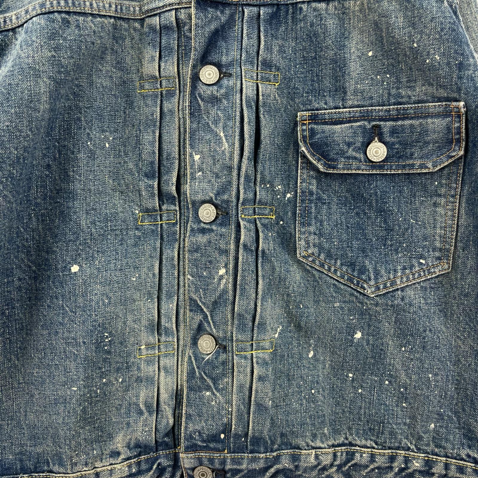 デニムジャケット 1st TYPE ペイント加工(M) M ネイビー