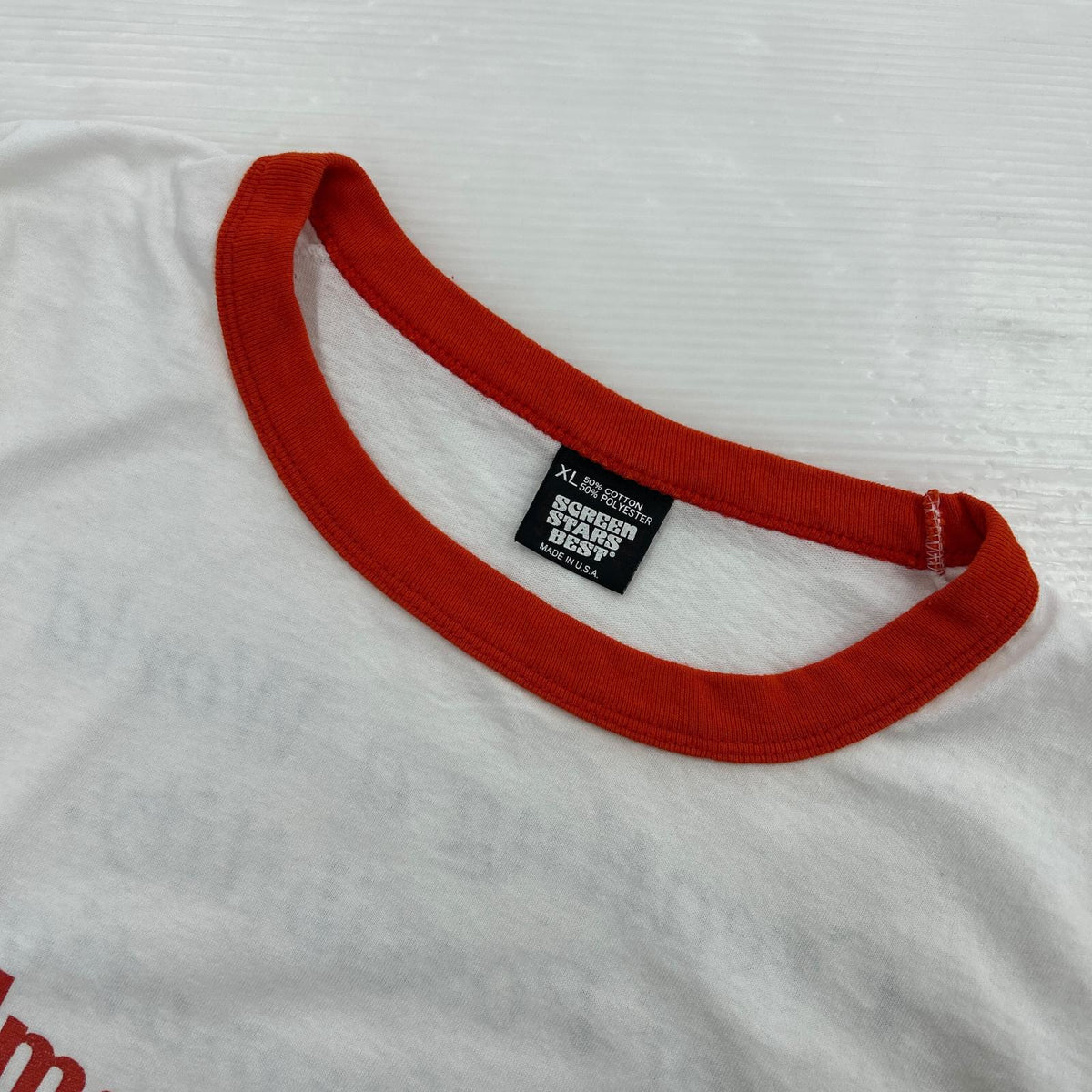 半袖Tシャツ 90s USA製 LandmarkEducation リンガー (XL) ホワイト