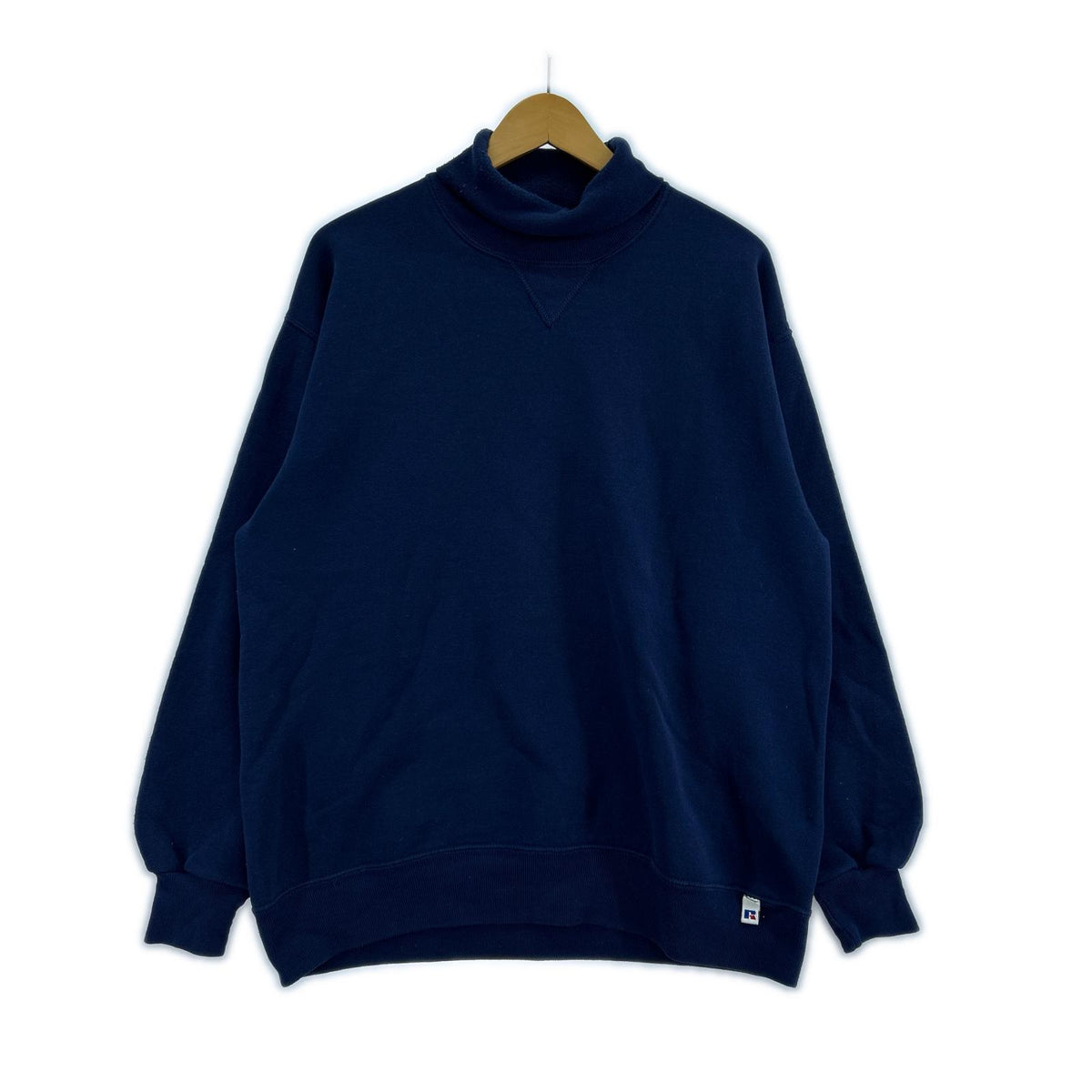 スウェット 90s RUSSEL USA製 タートルネック 青 XL ネイビー