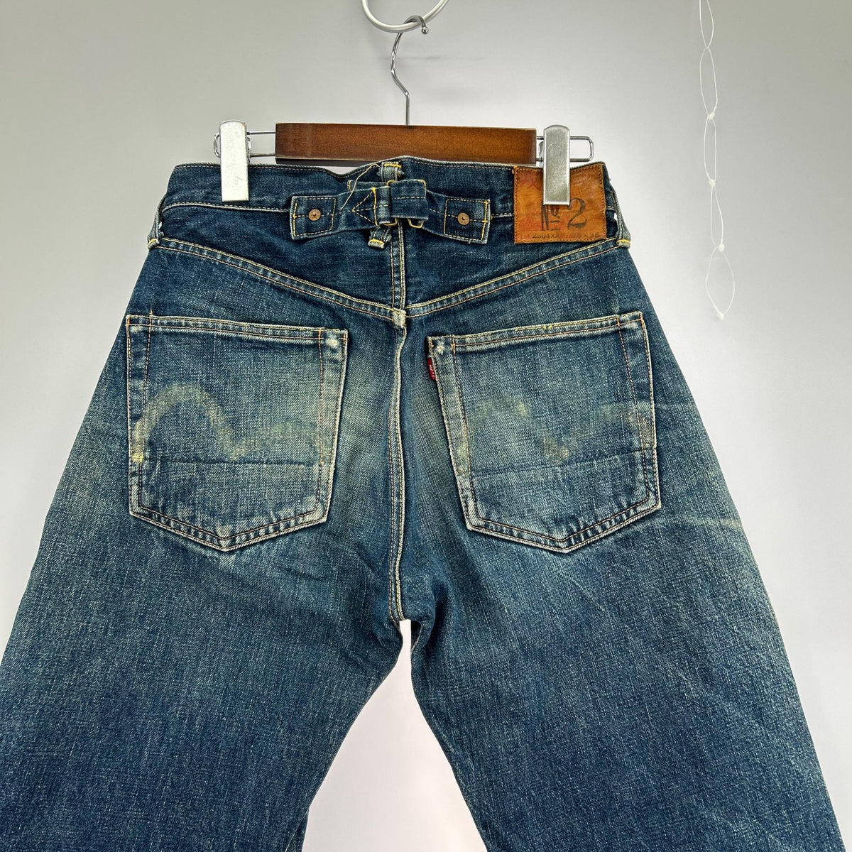 デニムパンツ 90s NO.2 2504XX 鯉釣りパッチ シンチバック W28 28 ブルー