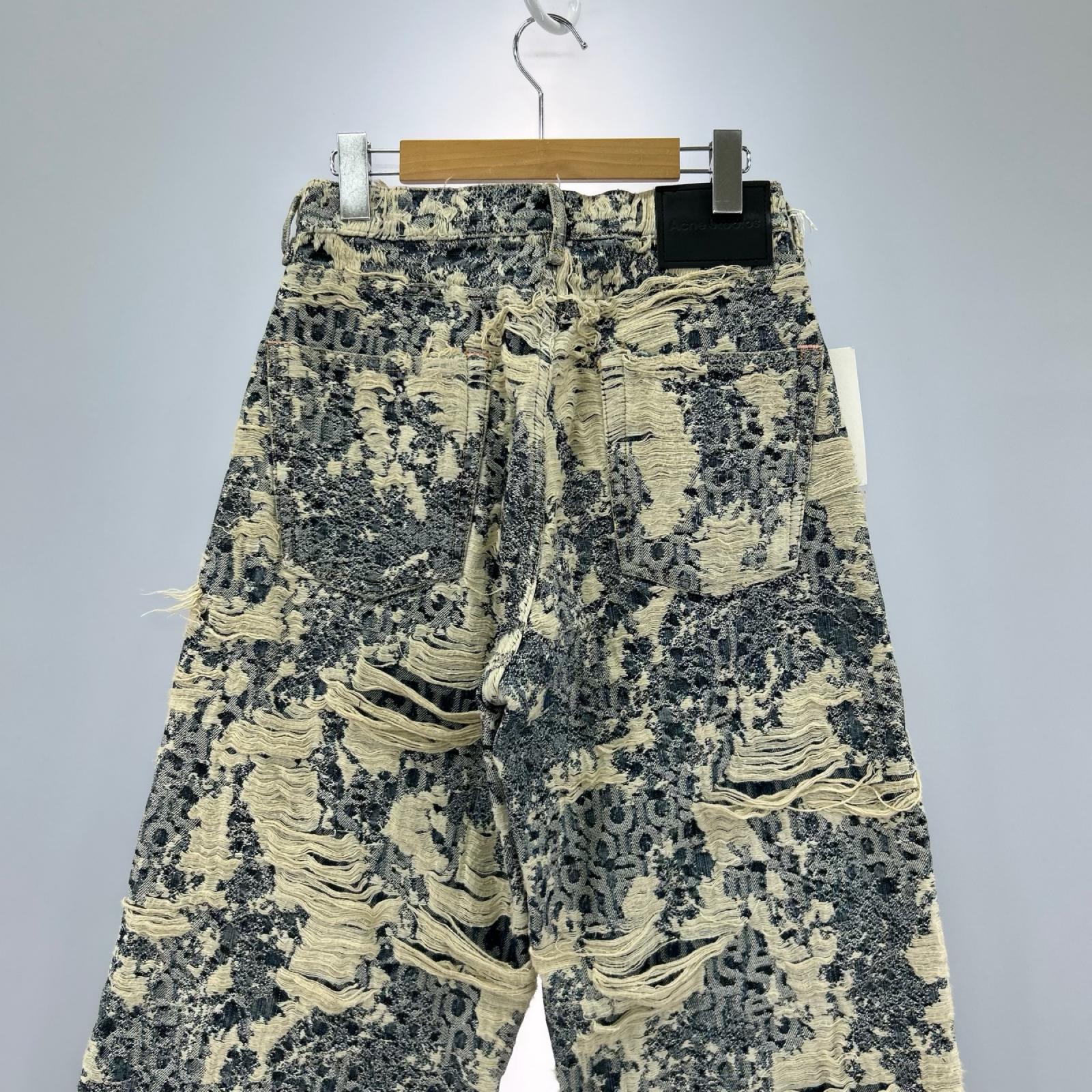 デニムパンツ 1981 u denim distressed monogram 青 XS