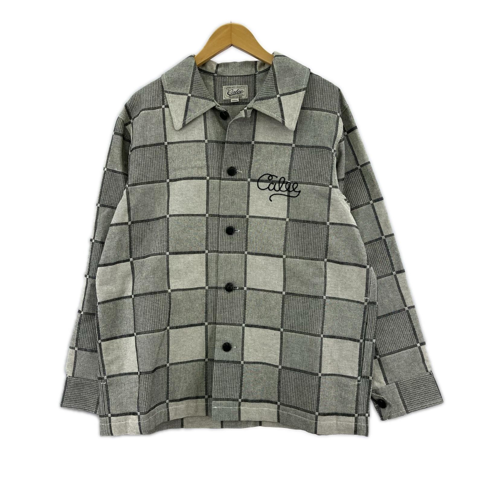 長袖シャツ BLOCK CHECK OVERSIZE SHIRT JACKET グレー M M グレー