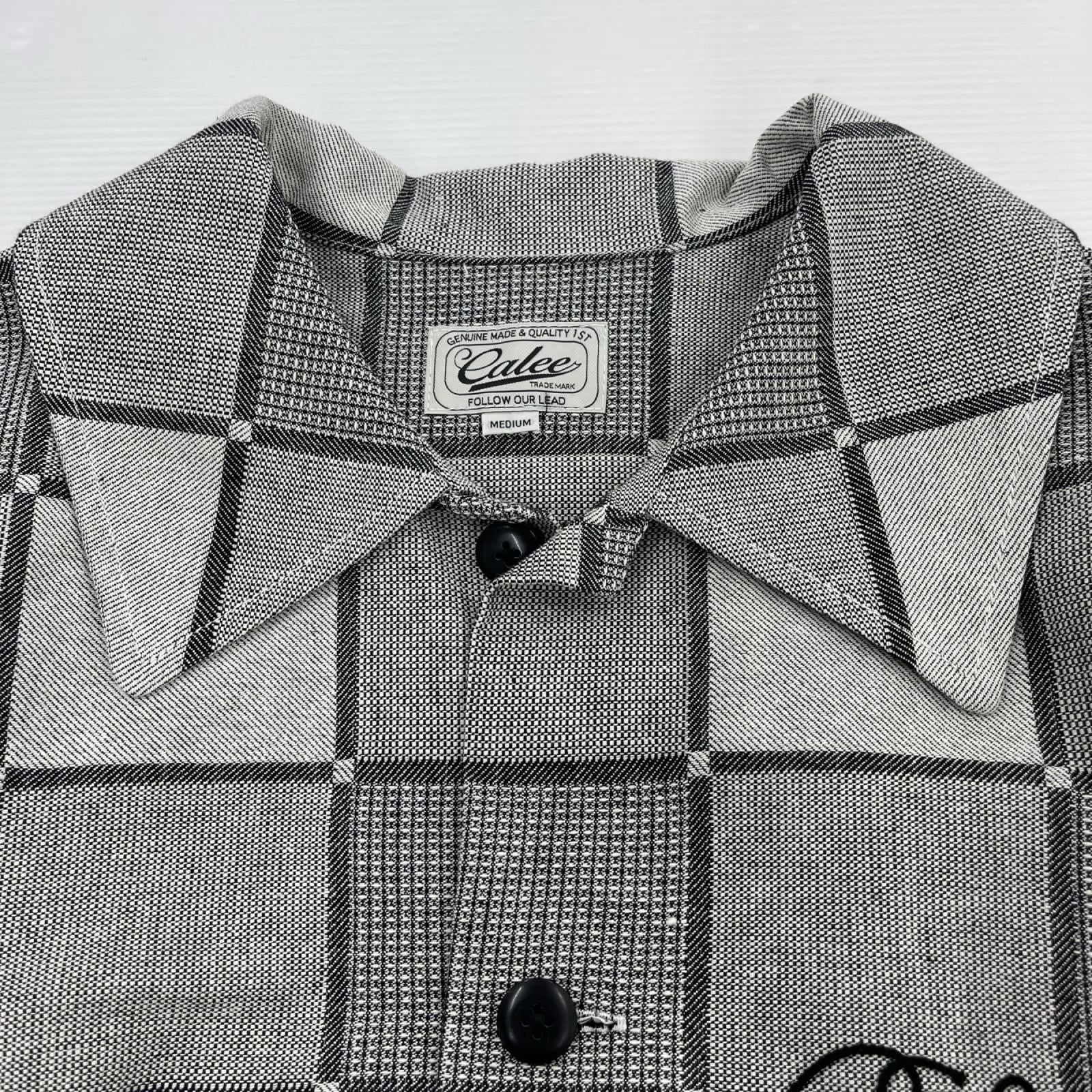長袖シャツ BLOCK CHECK OVERSIZE SHIRT JACKET グレー M M グレー