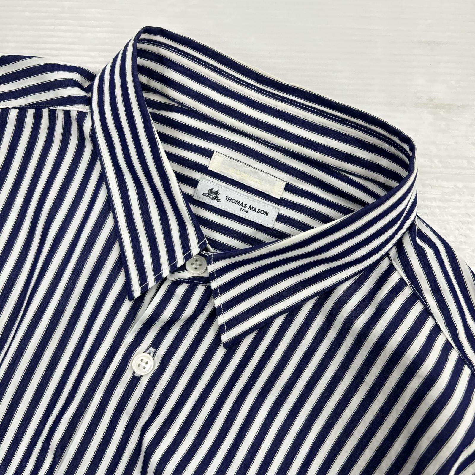 長袖シャツ 別注THOMAS MASON ストライプ柄シャツ M M