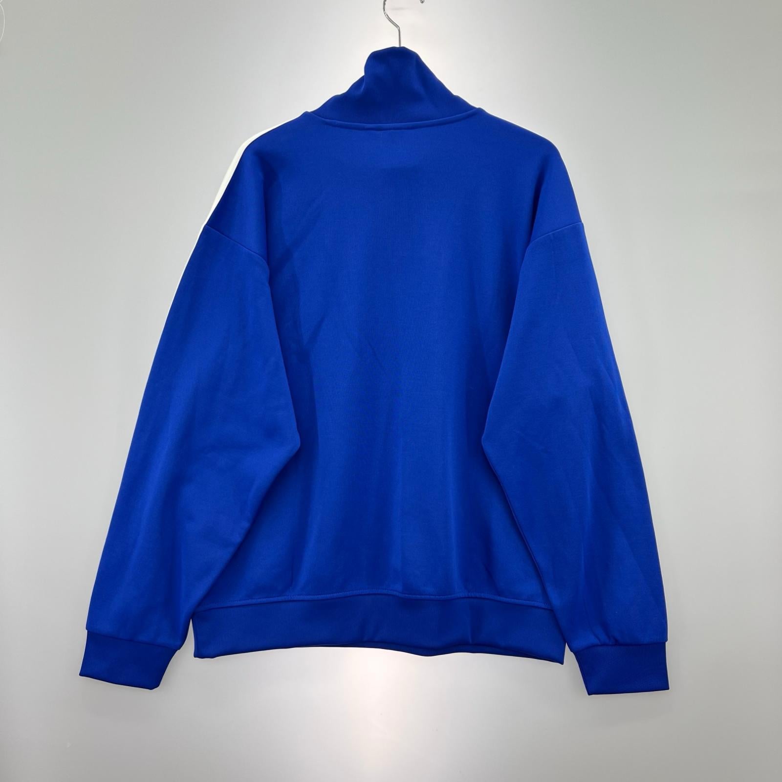 長袖Tシャツ ファネルネック トラックジャージ 青 XL ブルー