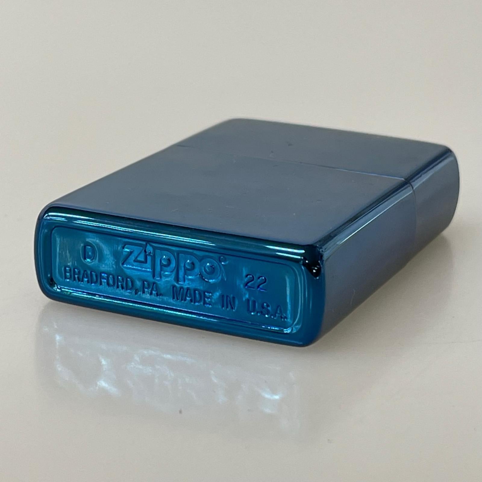ライター ZIPPO チタンコーティングブルー ライター 22年