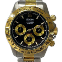 腕時計 ELGIN/クロノグラフ ブラック