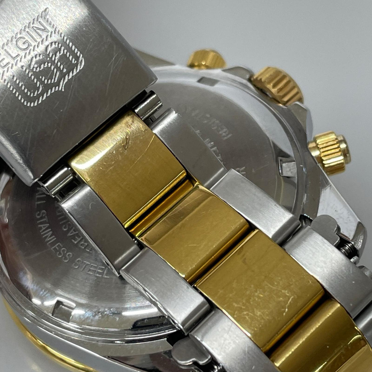腕時計 ELGIN/クロノグラフ ブラック