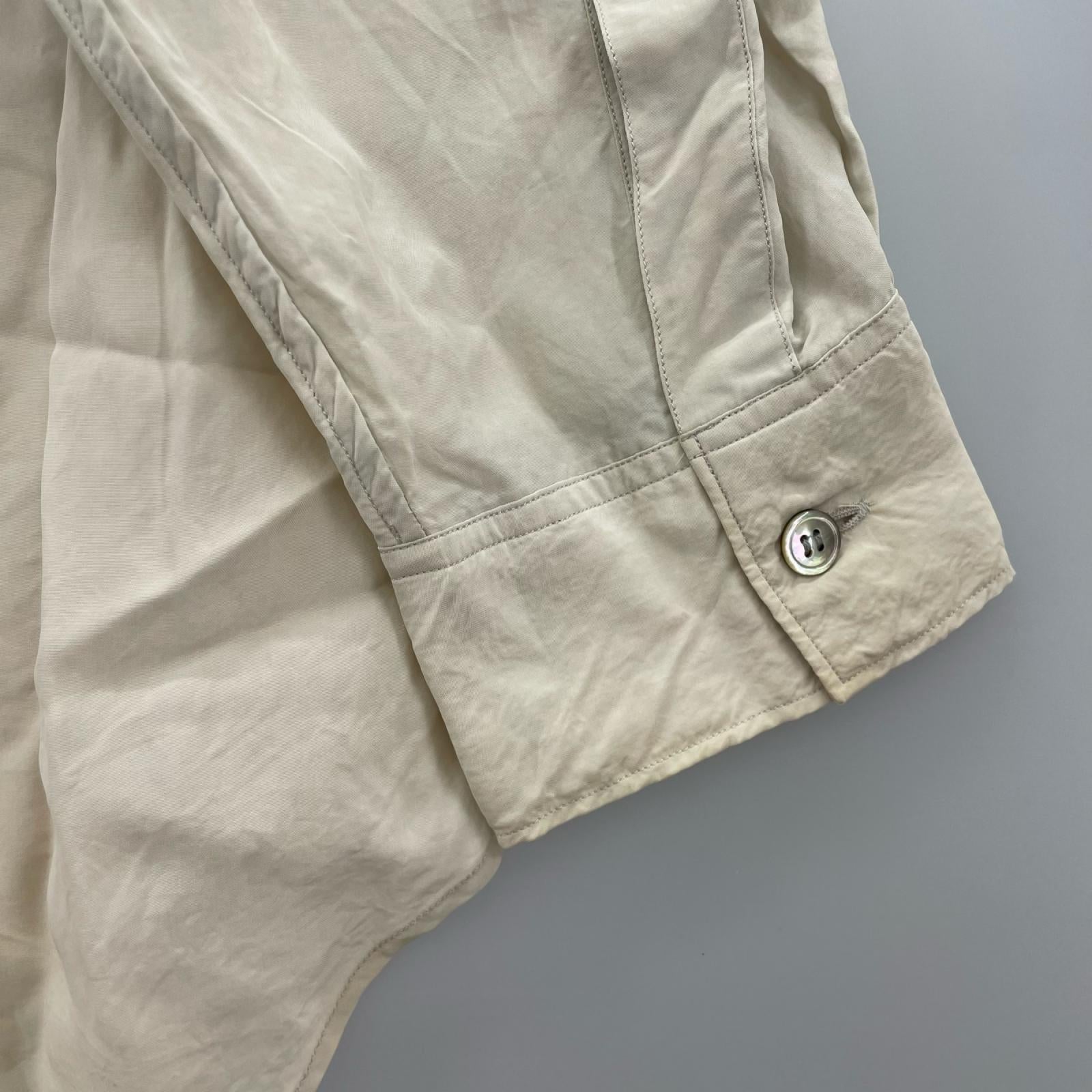 長袖シャツ POUR HOMME 丸文字ロゴ レーヨンシャツ M