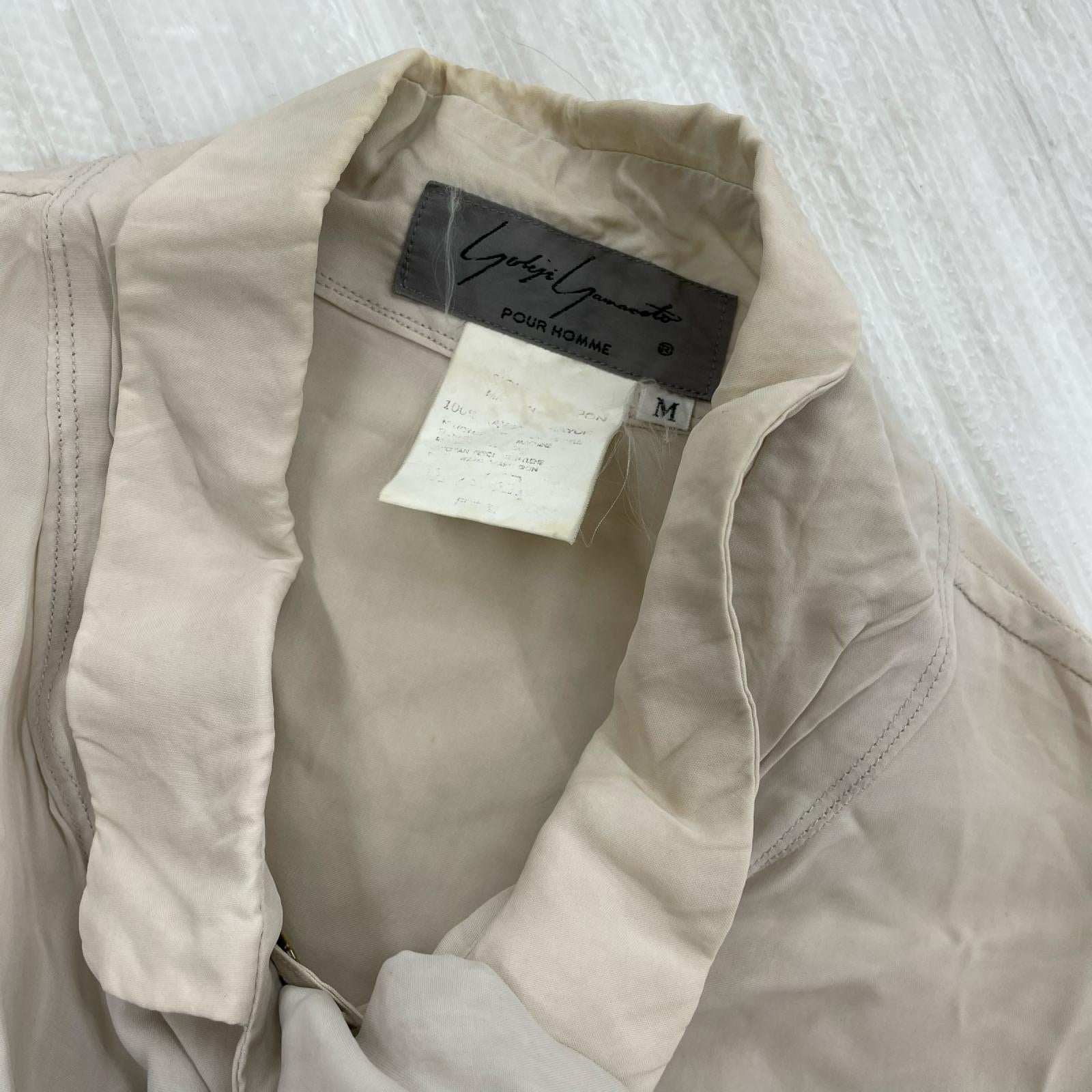 長袖シャツ POUR HOMME 丸文字ロゴ レーヨンシャツ M