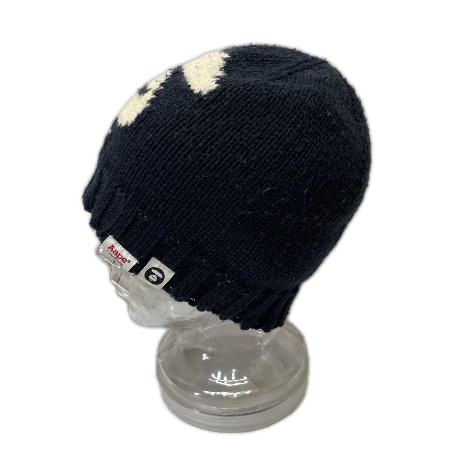 ニットキャップ A BATHING APE ニットキャップ ネイビー
