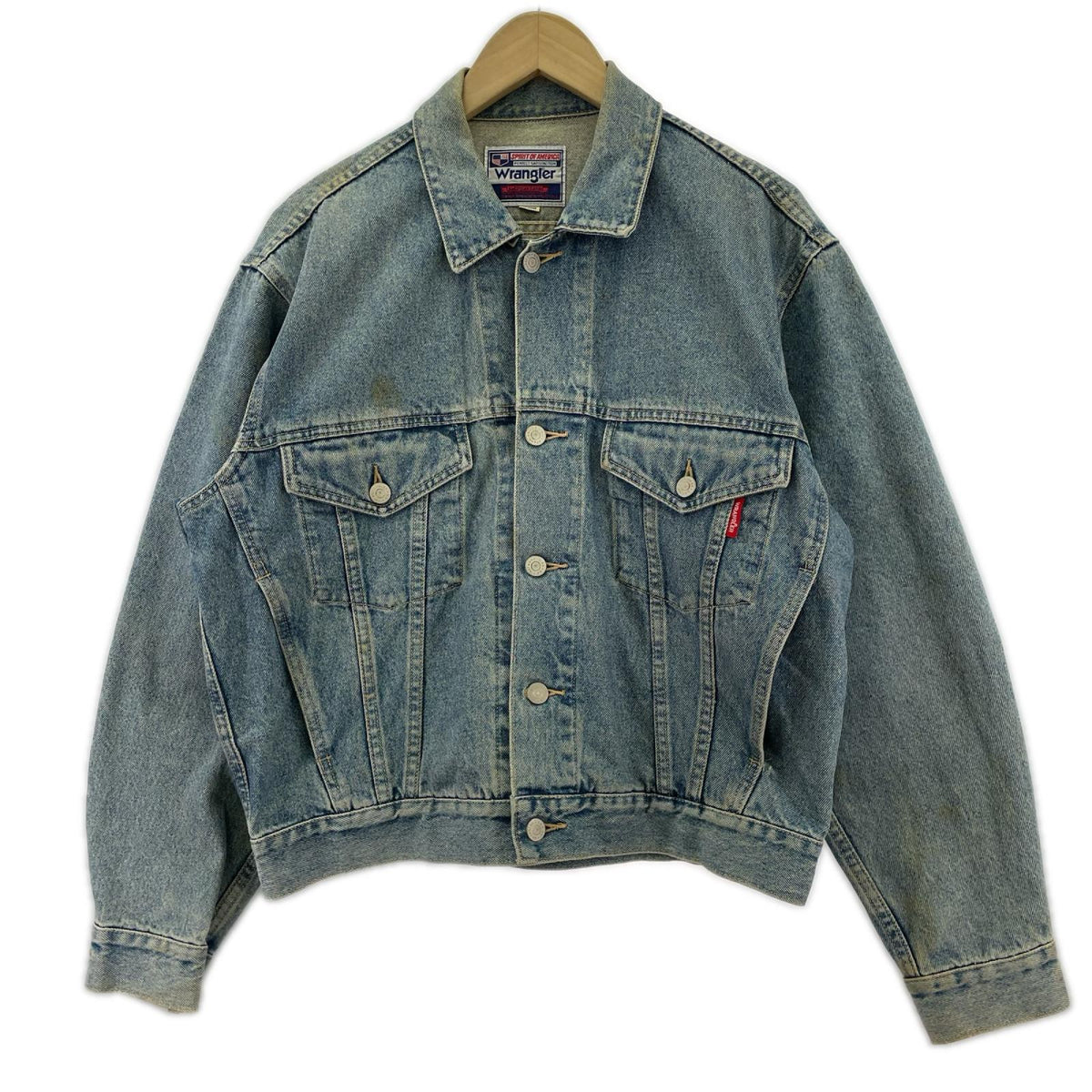 デニムジャケット 90s SPIRIT OF AMERICA ウォッシュ加工 (M) M ブルー