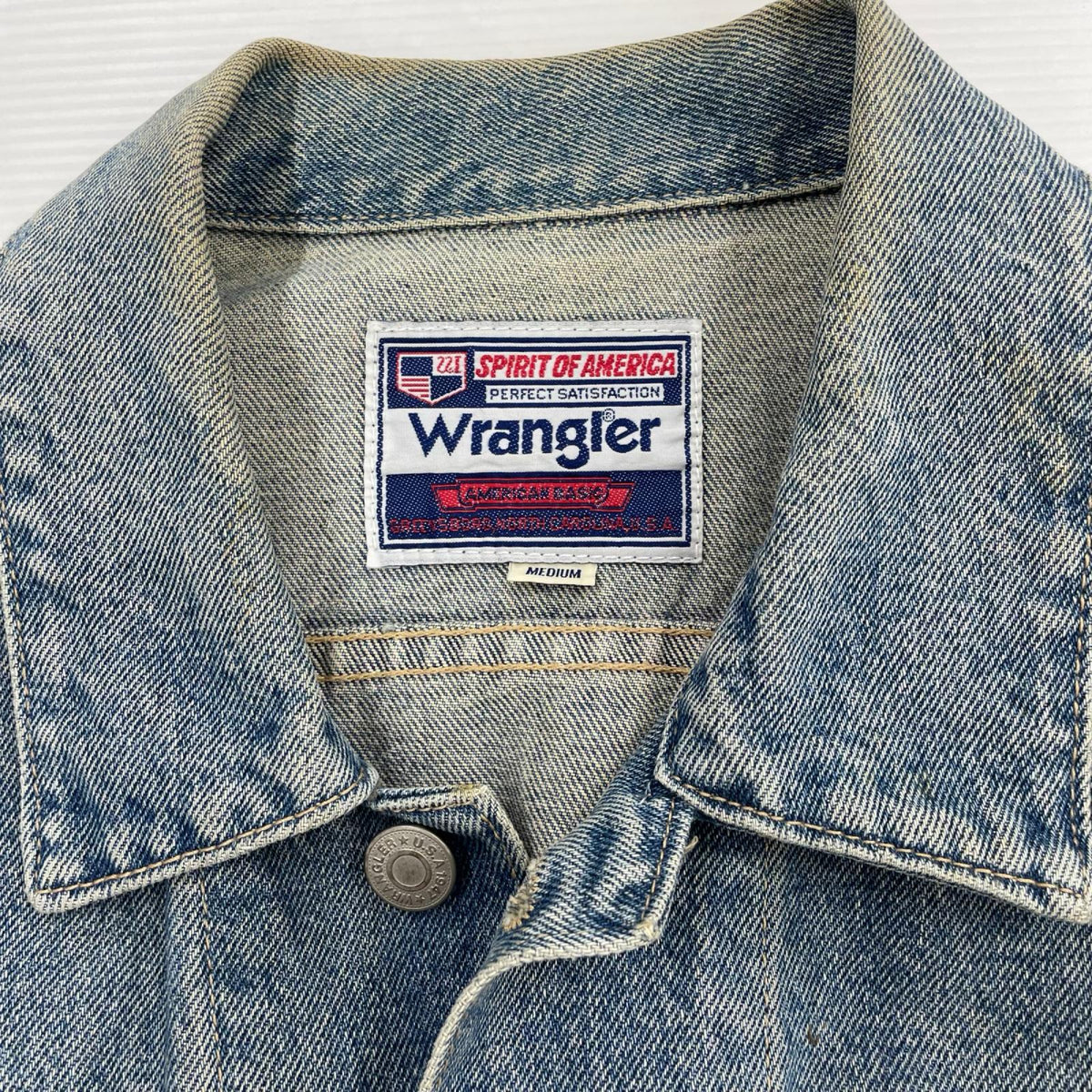 デニムジャケット 90s SPIRIT OF AMERICA ウォッシュ加工 (M) M ブルー
