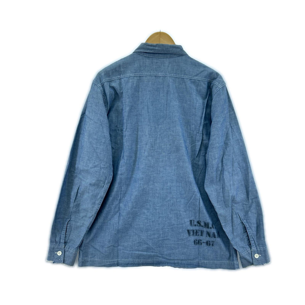 長袖シャツ 東洋エンタープライズ 刺繍 シャンブレーシャツ (M) M ブルー