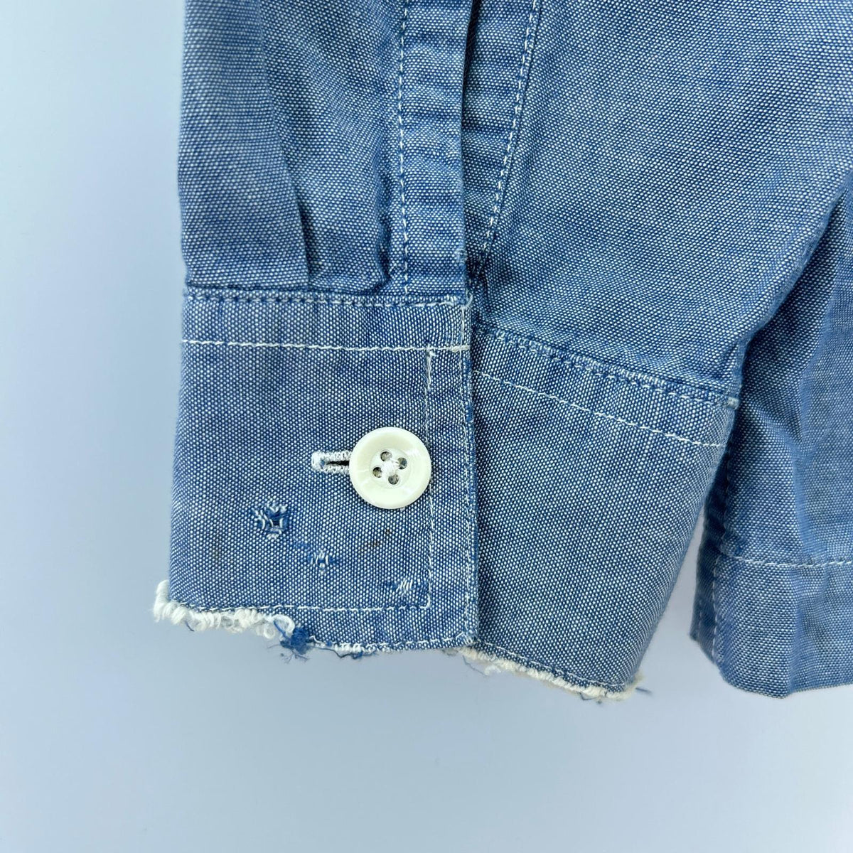 長袖シャツ 東洋エンタープライズ 刺繍 シャンブレーシャツ (M) M ブルー