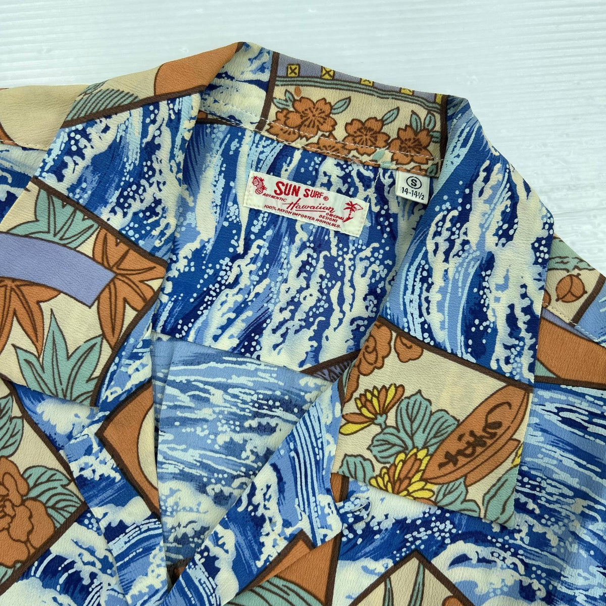半袖シャツ SUN SURF 花札柄 アロハシャツ (S) S