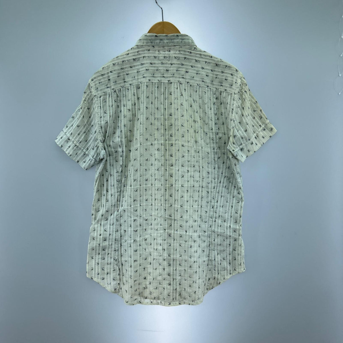 半袖シャツ DIESEL 金タグ 鮫総柄 シャツ (L) L