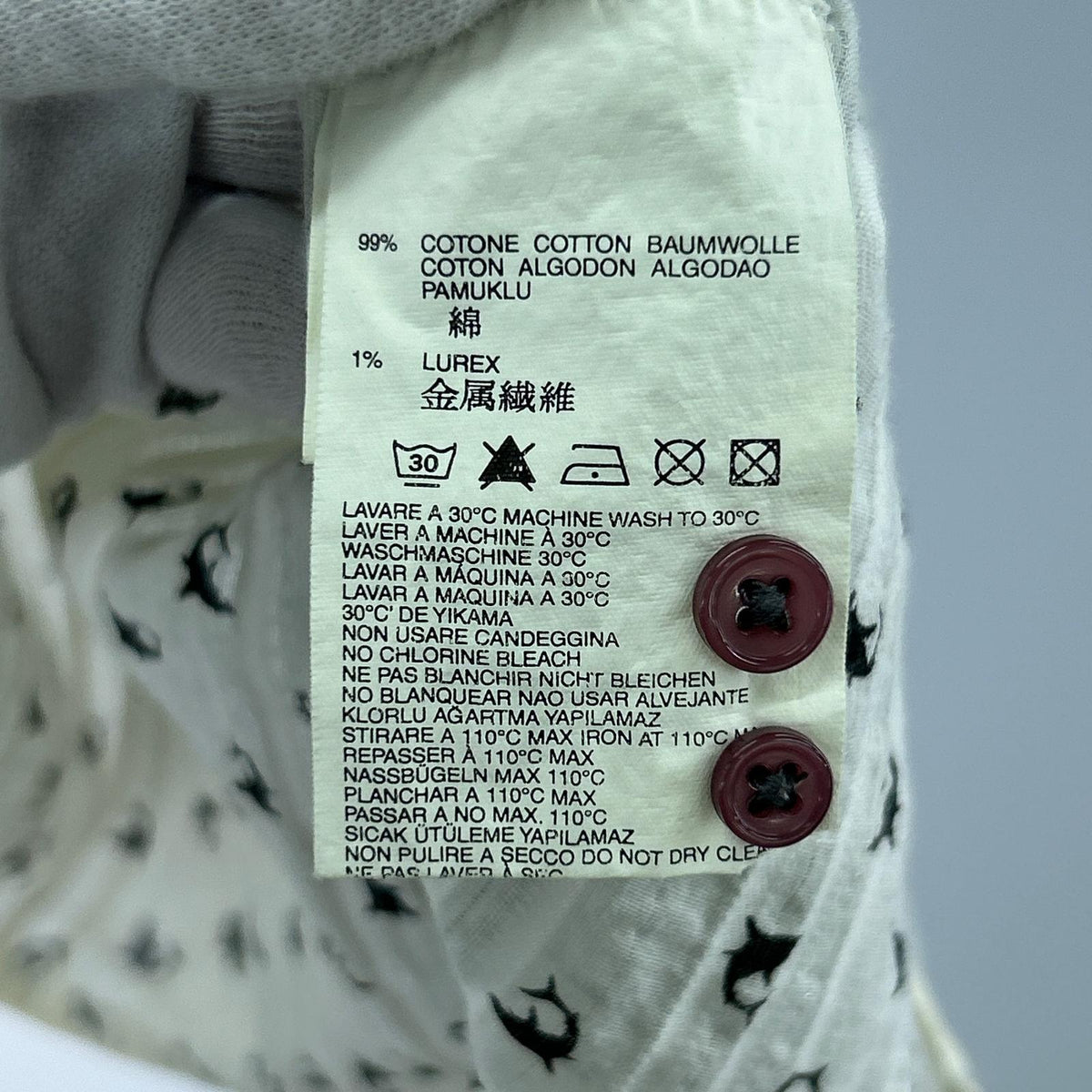 半袖シャツ DIESEL 金タグ 鮫総柄 シャツ (L) L