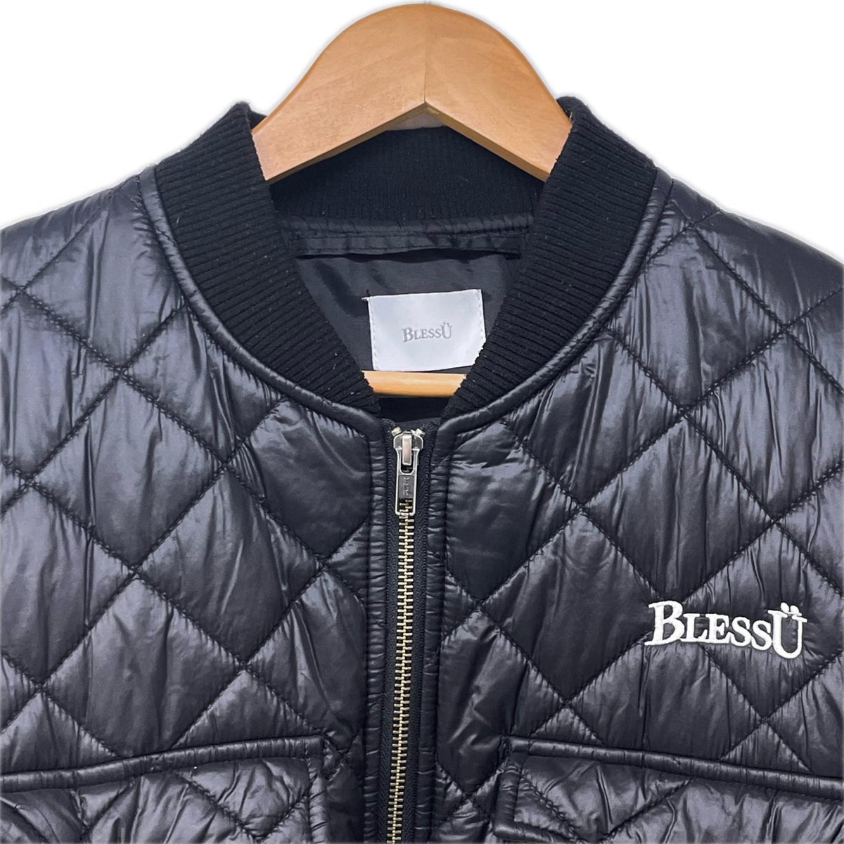 ミリタリージャケット BLESSU BU quilting MA1 キルティングジャケット sizeL ブラック L ブラック