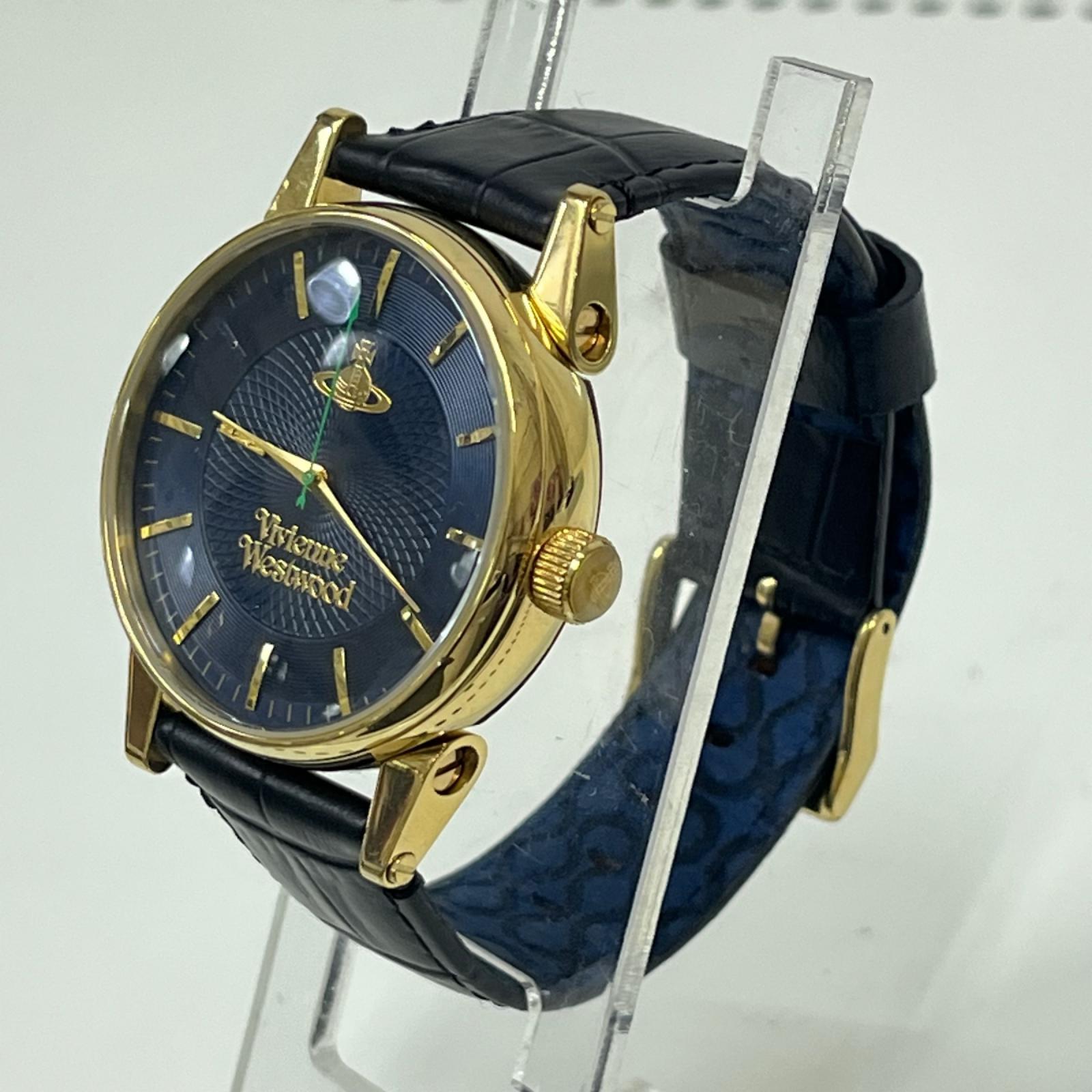 腕時計 Vivienne Westwood ミニオーブ アナログ腕時計 クォーツ ネイビー×ゴールド