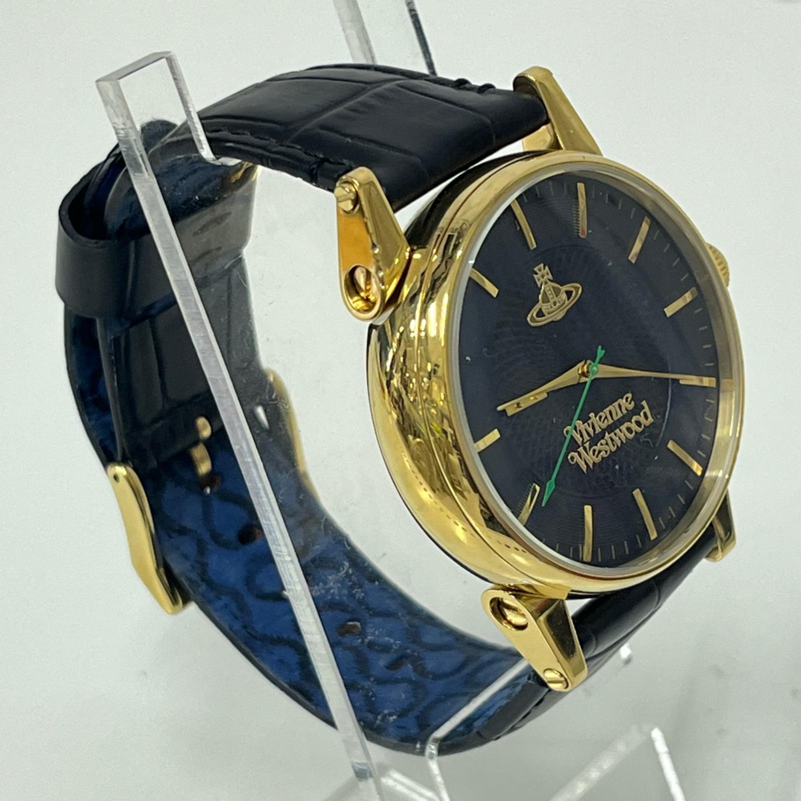 腕時計 Vivienne Westwood ミニオーブ アナログ腕時計 クォーツ ネイビー×ゴールド