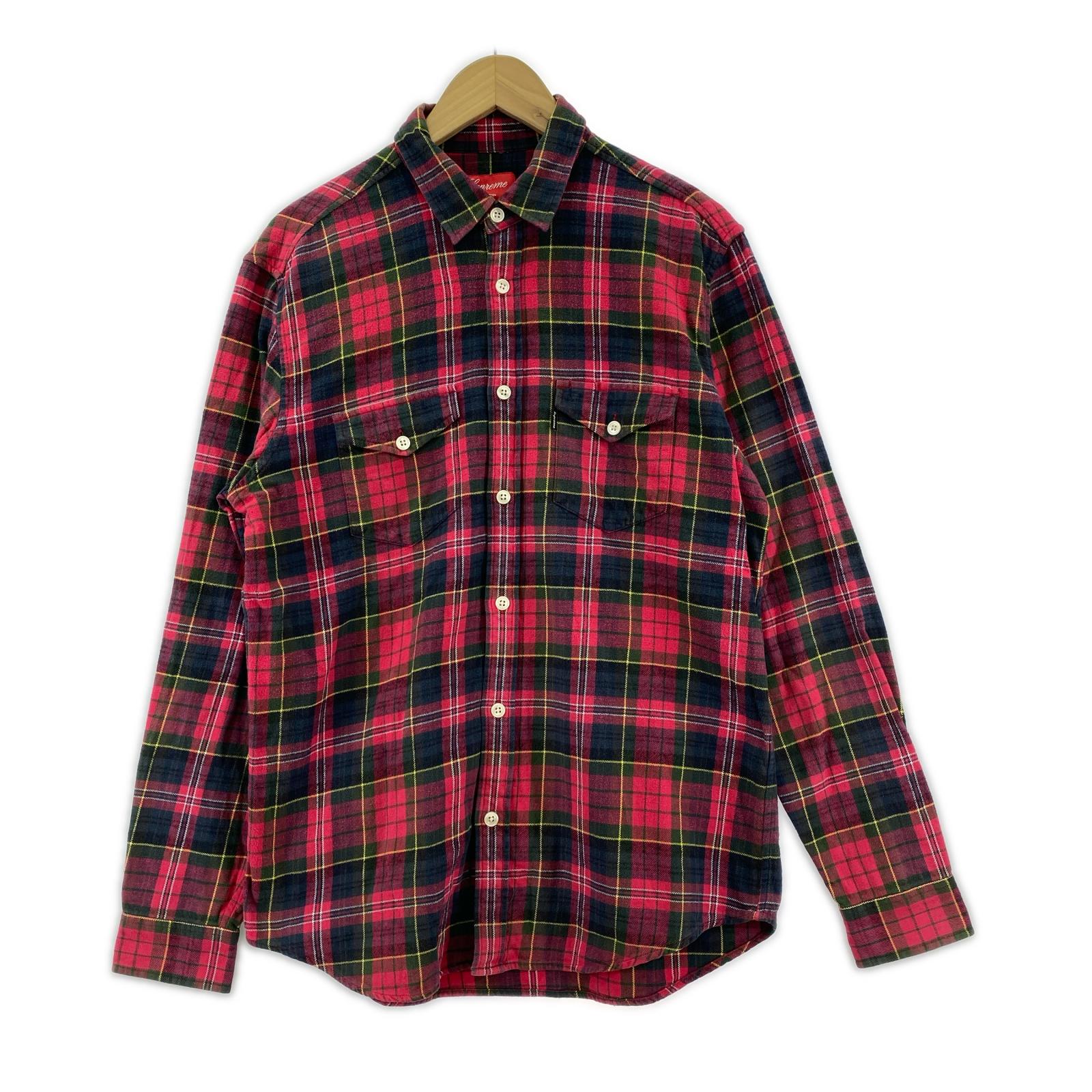 長袖シャツ ネルチェックシャツ RED M M レッド