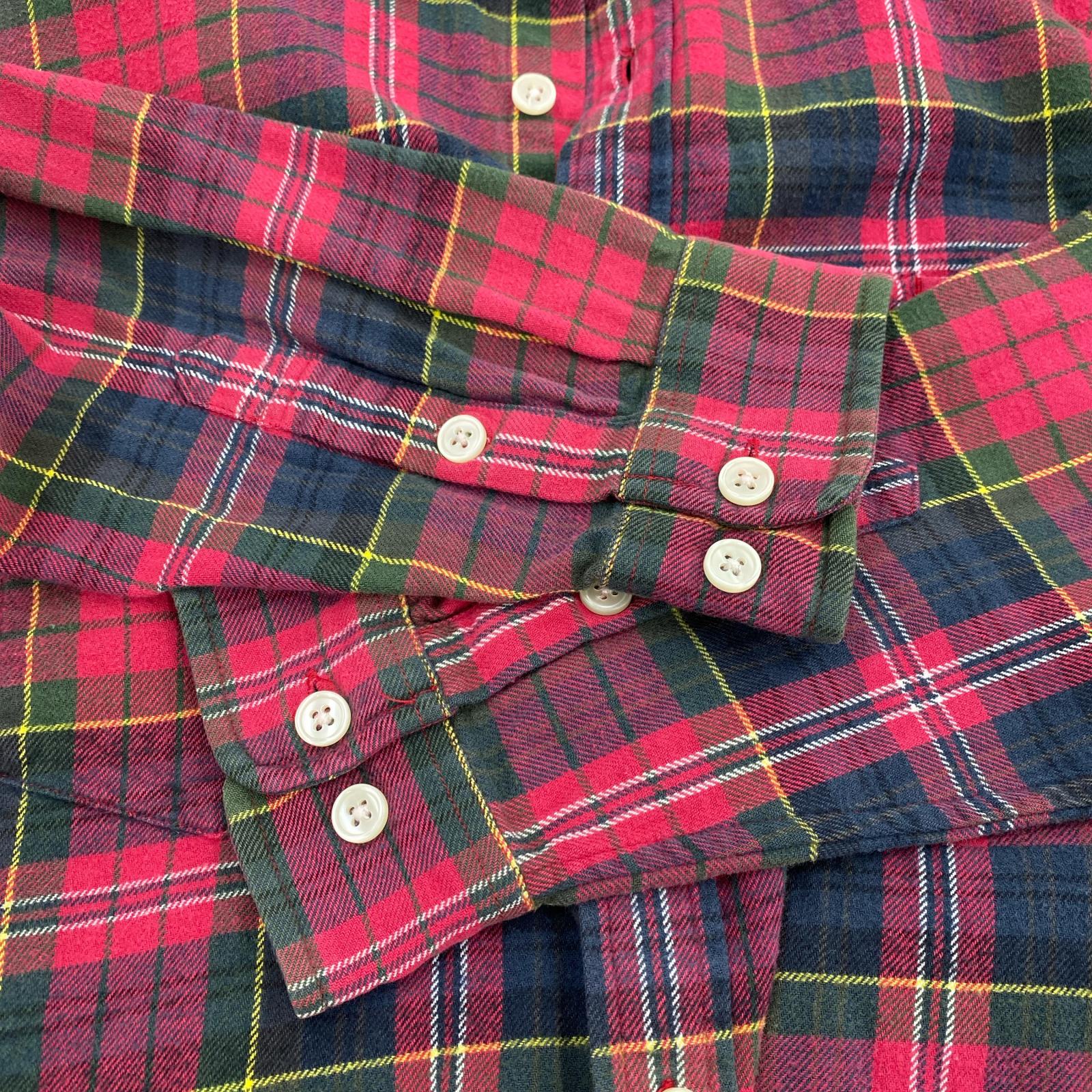 長袖シャツ ネルチェックシャツ RED M M レッド
