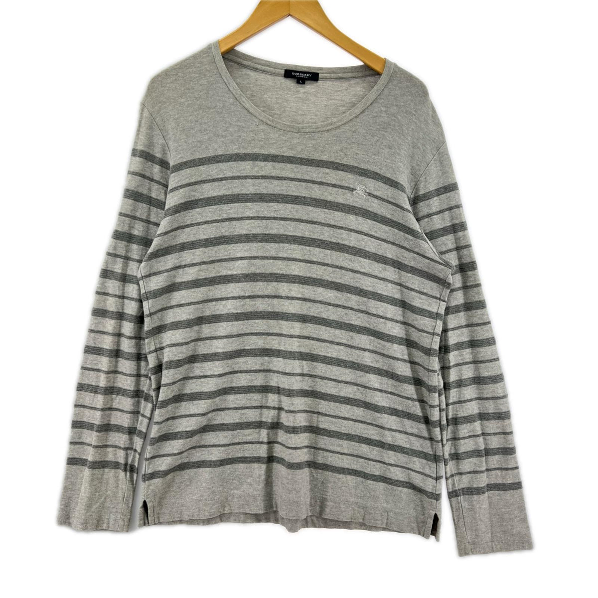 長袖Tシャツ ボーダー グレー L グレー