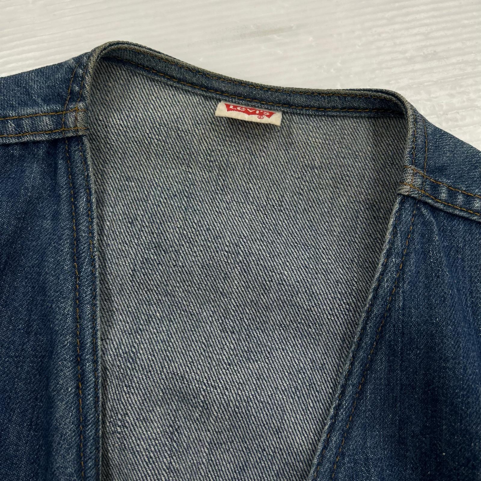長袖シャツ 70s オレンジタブ USA製 デニムベスト M M ブルー