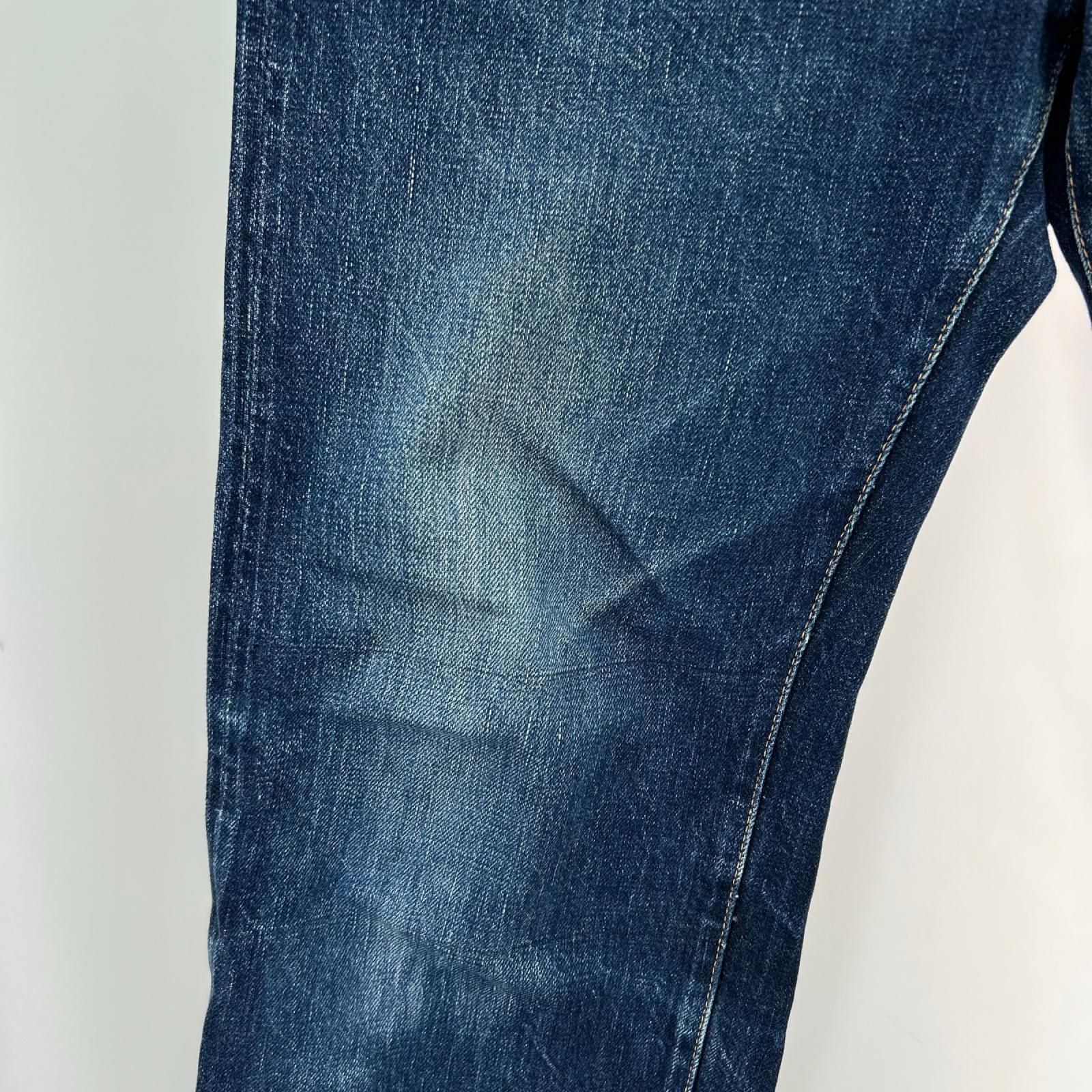 デニムパンツ 赤耳 スナップボタン W32 ブルー