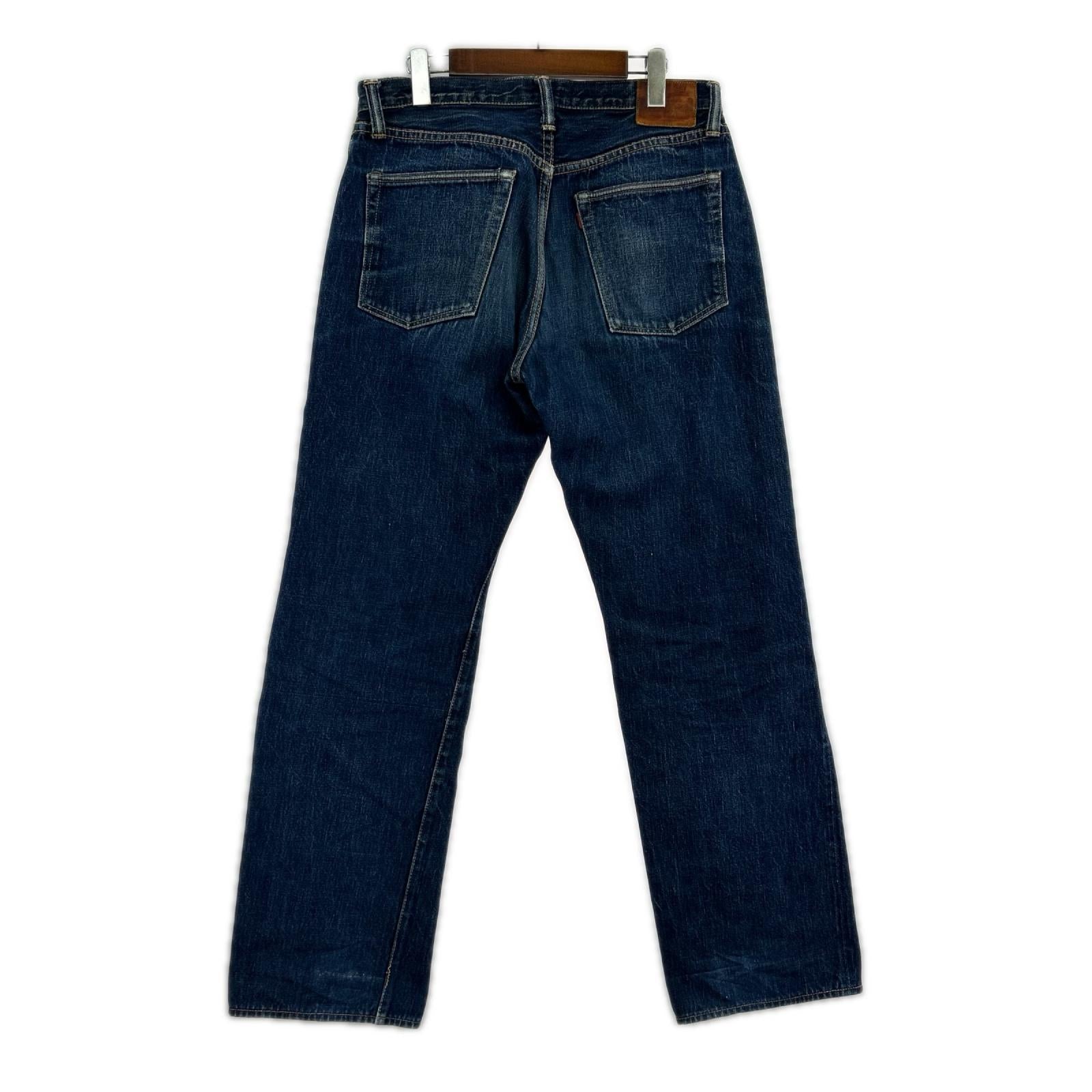 デニムパンツ 赤耳 スナップボタン W32 ブルー