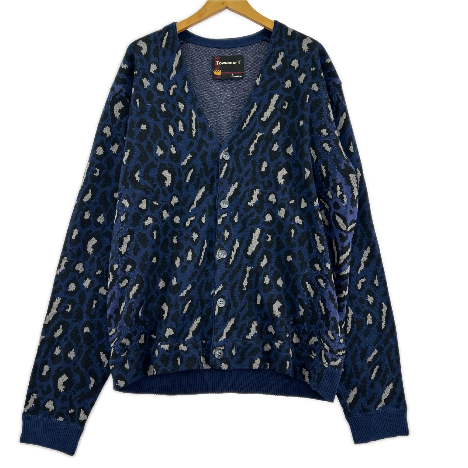 カーディガン SUNNY SPORTS復刻 レオパード カーディガン L ブルー