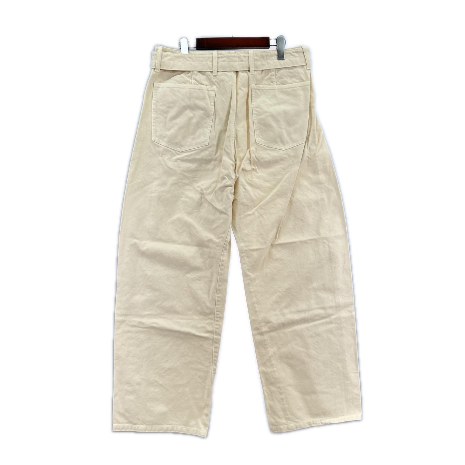 パンツ ACANTHUS ベルテッドデニムパンツ L アイボリー L