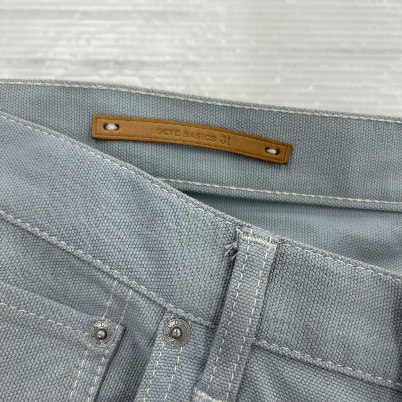 パンツ Scye Stretch Cotton Duck Wide Leg Jeans 31 サックス 31