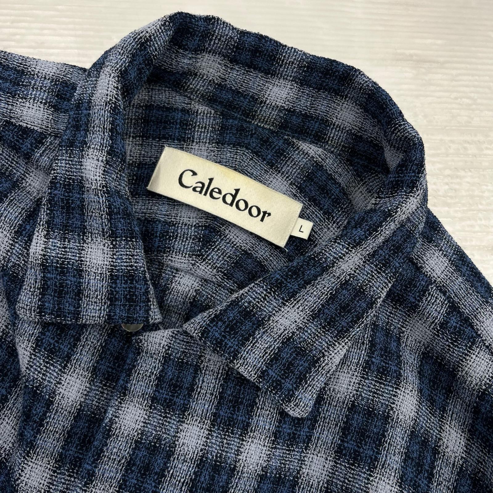 長袖シャツ Caledoor チェックシャツジャケット L ネイビー L ネイビー