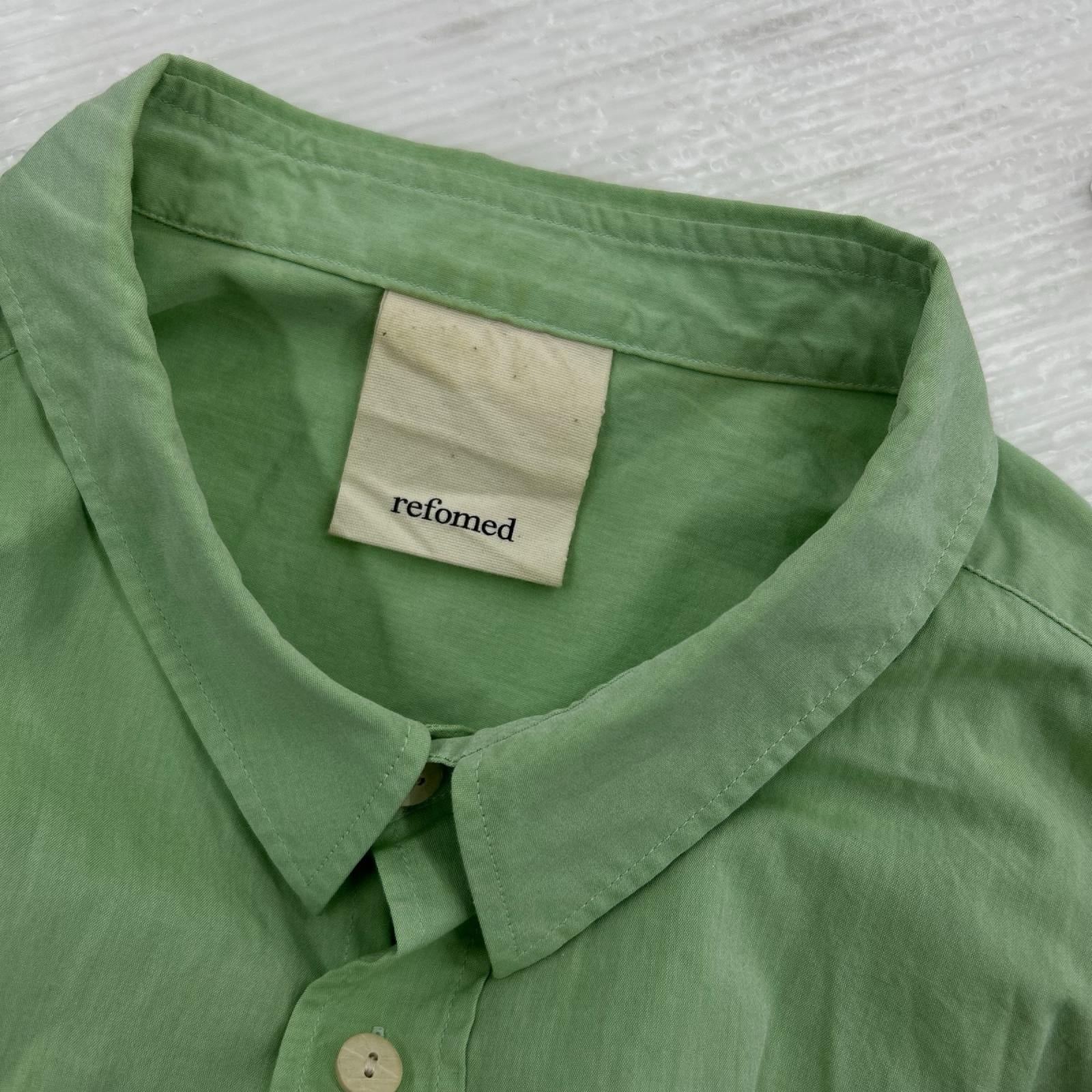 長袖シャツ refomed WRIST PATCH WIDE SHIRT 3 ミント 3