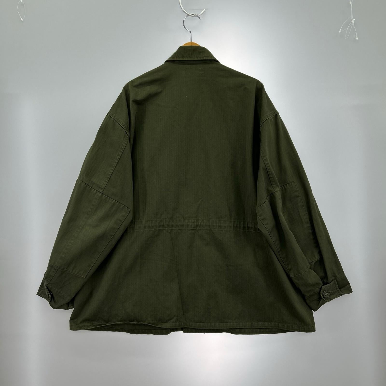 ジャケット Graphpaper 22AW Suvin Herringbone Military Jacket 1 オリーブ 1