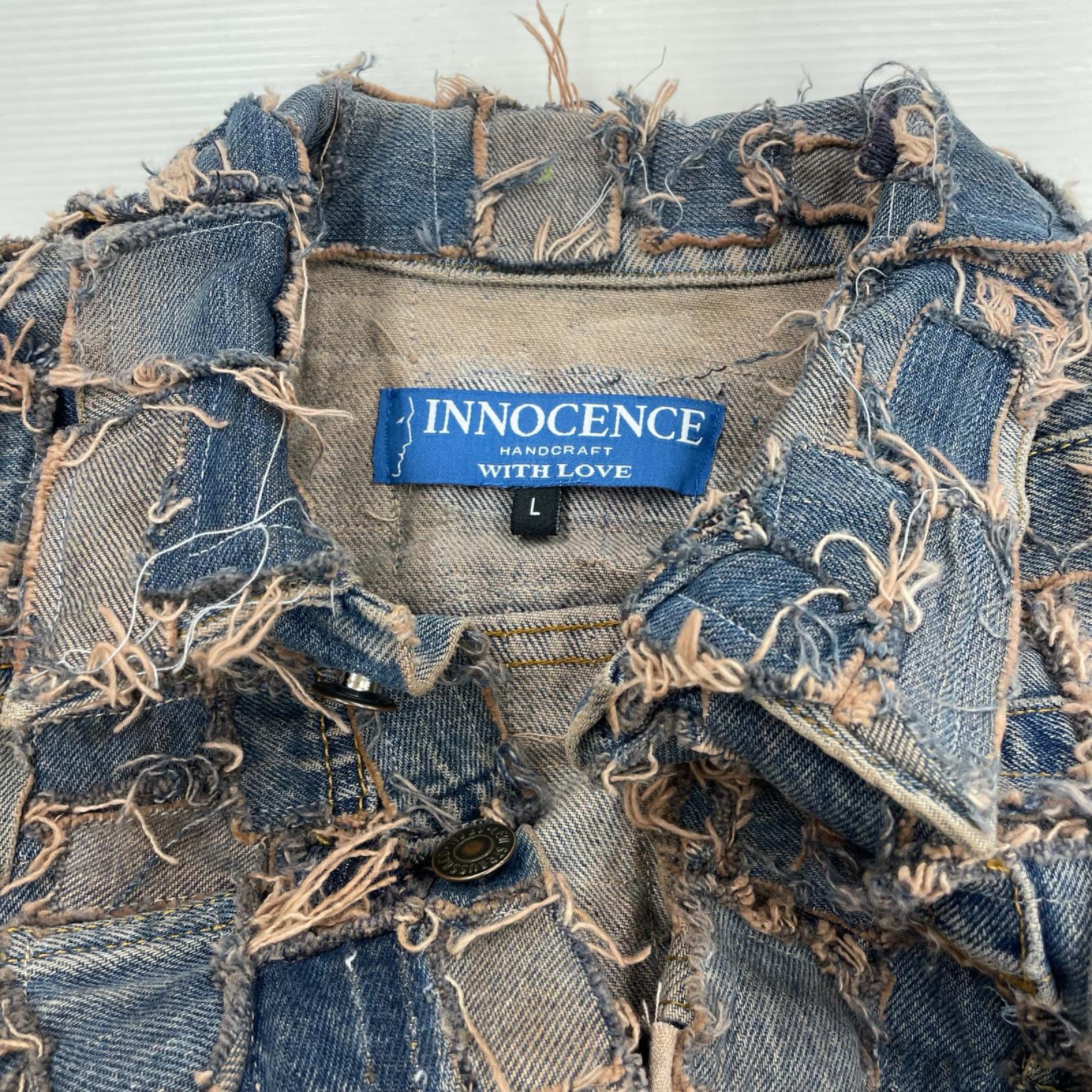 デニムジャケット INNOCENCE Square Patchwork Denim Jacket L 青 L