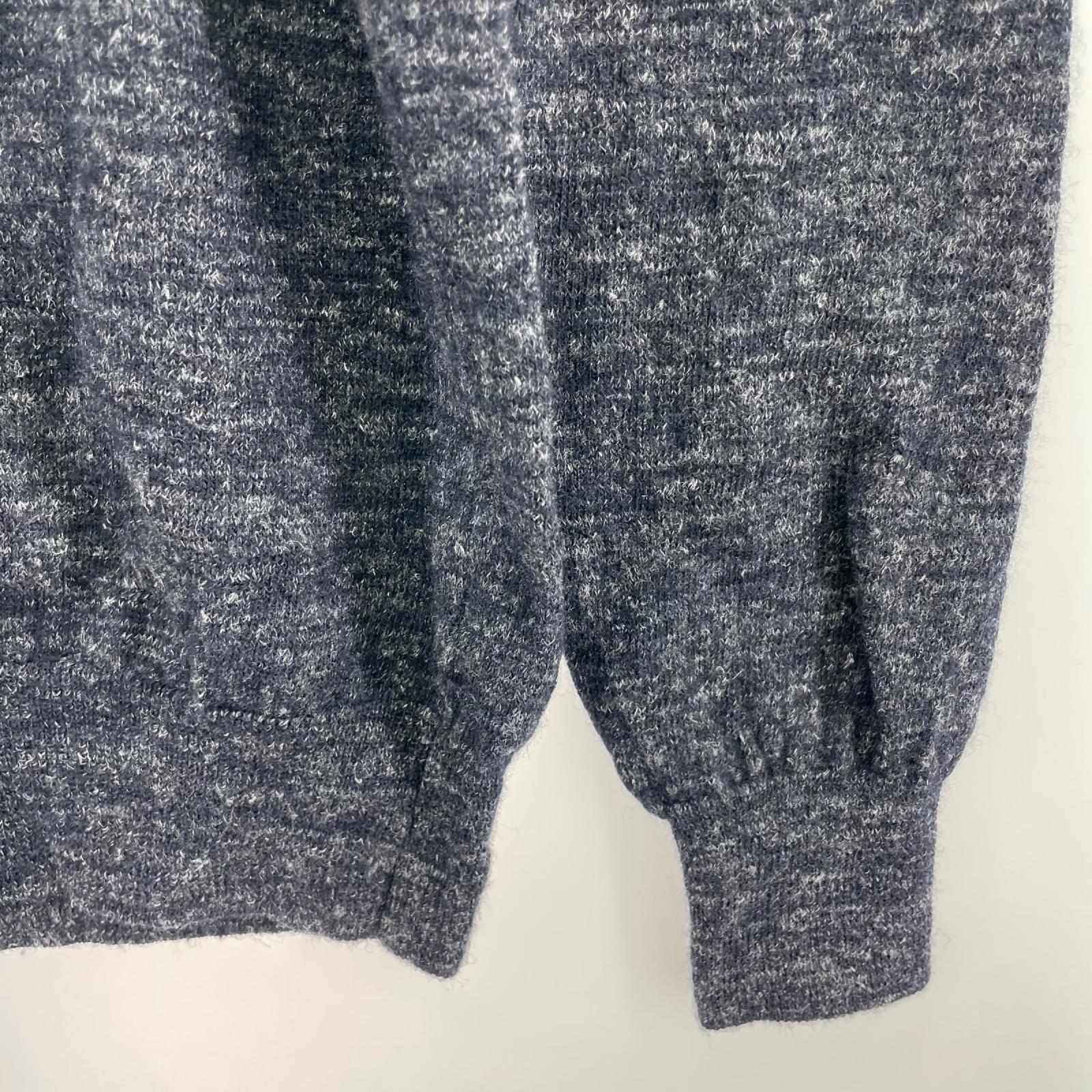 ニット Martin Margiela14AW レザーエルボーパッチ 紺 S ネイビー