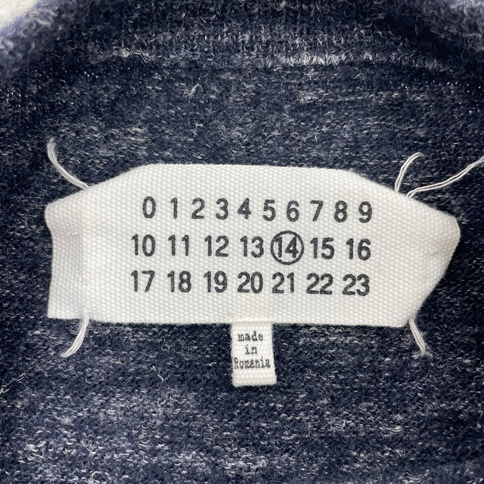 ニット Martin Margiela14AW レザーエルボーパッチ 紺 S ネイビー